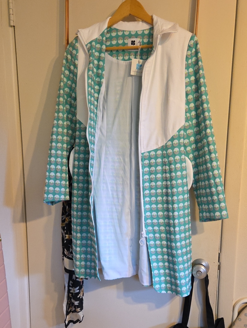 Marmalade Shop Mod Mint & White Patterned Women's Coat